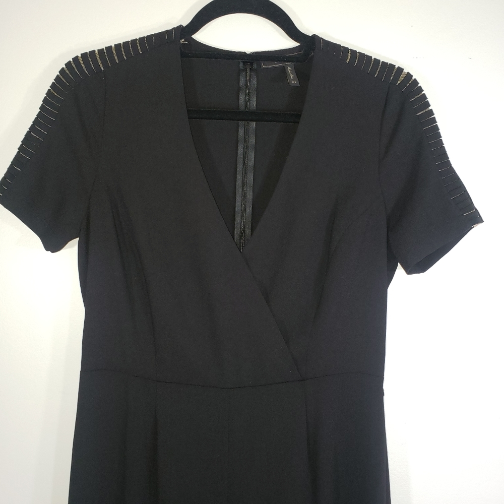 BCBG MAXAZRIA Janae wide leg short sleeve jumpsuit